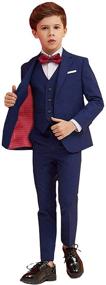 img 4 attached to 👔 5 Piece Slim Fit Boy Suits - Formal Set for Kids, Ideal Wedding Ring Bearer Outfit