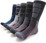 mirmaru men's 5 pairs moisture wicking cushion crew socks for hiking, outdoor trail running, and trekking логотип