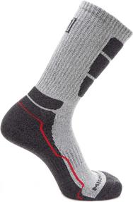 img 1 attached to MIRMARU Men's 5 Pairs Moisture Wicking Cushion Crew Socks for Hiking, Outdoor Trail Running, and Trekking