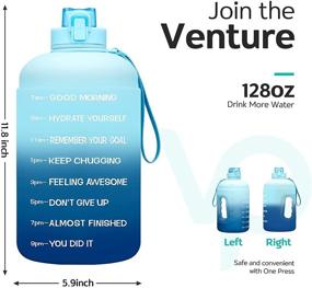 img 3 attached to Venture Pal Motivational Water Bottle Time Marker 128 Oz Reusable Water Jug Measurement Scale Leakproof Large Water Bottle