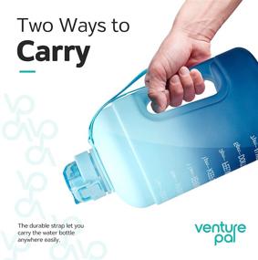 img 1 attached to Venture Pal Motivational Water Bottle Time Marker 128 Oz Reusable Water Jug Measurement Scale Leakproof Large Water Bottle