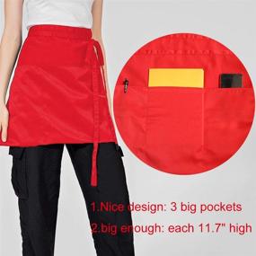 img 2 attached to LOYHUANG Pockets Waitress Waitress 6Pcs Red