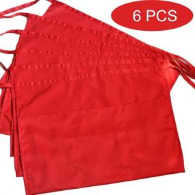 img 3 attached to LOYHUANG Pockets Waitresses Waitress 6Pcs Red