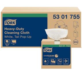 img 4 attached to 🧽 Tork Heavy Duty Cleaning Cloth White W24: Pop-Up Box, 5 x 80 Cloths, 5301755 - Superior Cleaning Solution for Tough Messes