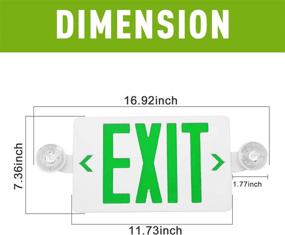 img 1 attached to OSTEK Green LED Exit Sign with Emergency Lights, Adjustable Dual-Head Exit Lights and Battery Backup, UL-Listed 120-277V, Fire-Resistant ABS Construction