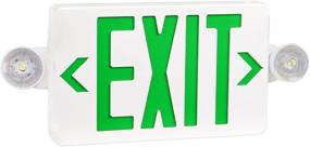 img 4 attached to OSTEK Green LED Exit Sign with Emergency Lights, Adjustable Dual-Head Exit Lights and Battery Backup, UL-Listed 120-277V, Fire-Resistant ABS Construction