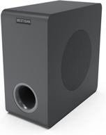 🔊 bluetooth powered subwoofer, bestisan home audio compact wireless subwoofer with built-in amplifier for tv, receiver, speakers, home theater - optical/bluetooth/rca line input and output (6.5 inch, black) logo