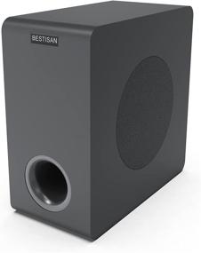 img 4 attached to 🔊 Bluetooth Powered Subwoofer, BESTISAN Home Audio Compact Wireless Subwoofer with Built-in Amplifier for TV, Receiver, Speakers, Home Theater - Optical/Bluetooth/RCA Line Input and Output (6.5 Inch, Black)