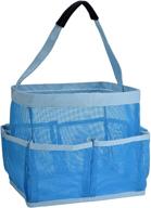 🛀 9-pocket mesh shower bag - conveniently carry and organize bathroom toiletry essentials during showers (blue) logo