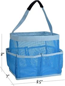 img 3 attached to 🛀 9-Pocket Mesh Shower Bag - Conveniently Carry and Organize Bathroom Toiletry Essentials During Showers (Blue)