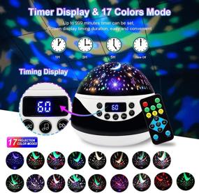 img 3 attached to 🌟 Kids Night Light Projector with Music, Remote Control & Timer - Baby Night Light Projector for Bedroom, 360° Rotating Star Projector Night Light - Sleep Helper & Birthday Gift for Girls Boys (Black)