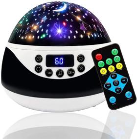 img 4 attached to 🌟 Kids Night Light Projector with Music, Remote Control & Timer - Baby Night Light Projector for Bedroom, 360° Rotating Star Projector Night Light - Sleep Helper & Birthday Gift for Girls Boys (Black)