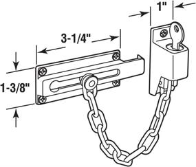 img 3 attached to 🔒 Diecast Chain Door Guard by Defender Security U 11093: 3-1/4&#34; Size, Elegant Satin Nickel Finish