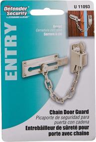 img 2 attached to 🔒 Diecast Chain Door Guard by Defender Security U 11093: 3-1/4&#34; Size, Elegant Satin Nickel Finish