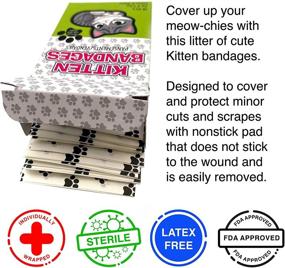 img 2 attached to 🐱 GAMAGO Kitten Bandages for Children & Adults - Pack of 18 Individually Wrapped Self Adhesive Bandages - Sterile, Latex-Free & Easily Removable - Humorous Gift & First Aid Addition