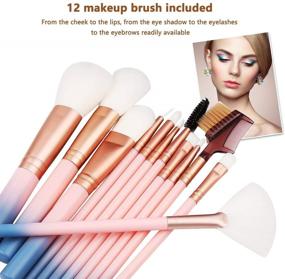 img 3 attached to 12-Piece Makeup Brush Set for Foundation, Eyeshadow, Eyebrow, Eyeliner, Blush, Powder, Concealer, and Contouring