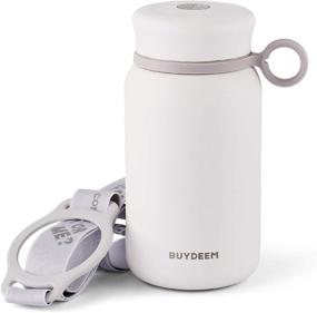 img 4 attached to 🌼 Buydeem CD13 Thermos Water Bottle Tumbler Flask for Girls & Ladies - Cute Unique Design, Stainless Steel Coffee Tea Travel Mug - Daisy White