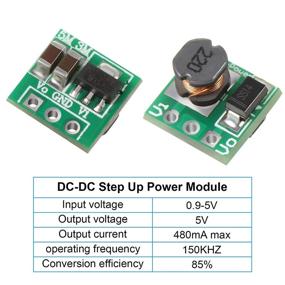 img 2 attached to Boost Converter Module for DC-DC Step Up Power with 5V Output Voltage: 1.5V, 1.8V, 2.5V, 3V, 3.3V, 3.7V, 4.2V to 5V Regulator Voltage Boost Converter Board for 0.9-5V to 5V (Pack of 10)