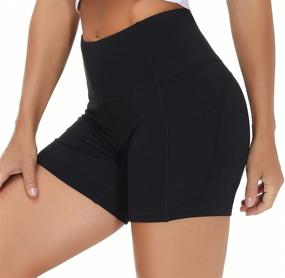 img 3 attached to 🩳 Wjustforu Women's High Waist Biker Shorts with Side Pockets - Perfect for Yoga, Workout, and Running