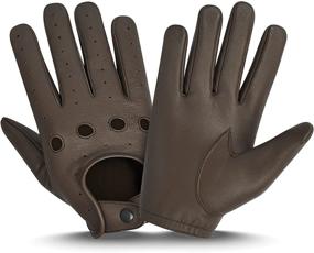 img 3 attached to Genuine Leather Full Finger Driving Stitched Men's Accessories and Gloves & Mittens