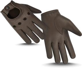 img 2 attached to Genuine Leather Full Finger Driving Stitched Men's Accessories and Gloves & Mittens