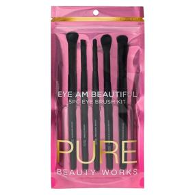 img 4 attached to 👁️ Pure Beauty Works Eye Am Beautiful 5pc Eye Brush Kit: Premium Synthetic Bristles for Perfect Blending, Precision, and Soft Application - Enhance Your Eye Makeup with this Complete Angled Brush Set