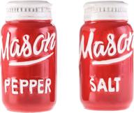 🧂 red mason salt and pepper shakers: vintage charm for your dining table logo