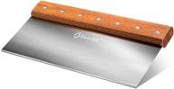 🔪 bleteleh 10-inch long bench/dough scraper: stainless steel blade with wooden handle logo