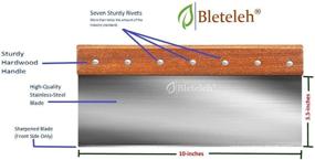 img 1 attached to 🔪 Bleteleh 10-inch Long Bench/Dough Scraper: Stainless Steel Blade with Wooden Handle