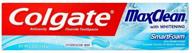 supercharge your smile: colgate maxclean smartfoam with whitening toothpaste, effervescent mint 6 oz (pack of 3) logo