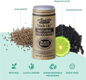 img 3 attached to 🌿 Black Rogue Stick Up Natural Deodorant for Women and Men - Primal Life Organics, with Bentonite Clay Powder, Arrowroot, Magnesium, Zinc - Vegan Deodorant for 3-4 Months, 3 oz.