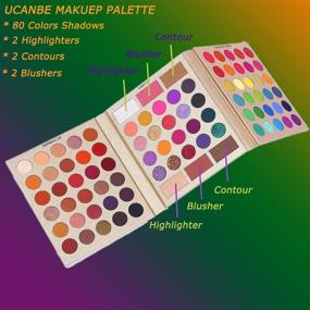 img 2 attached to 🎨 UCANBE Pro Eyeshadow Palette + 15 Pcs Makeup Brush Set: 86 Color Pigmented Matte Shimmer Set with Brushes - Eye Shadow, Highlighters, Contour, Blush Powder Cosmetic Kit