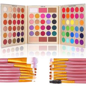 img 4 attached to 🎨 UCANBE Pro Eyeshadow Palette + 15 Pcs Makeup Brush Set: 86 Color Pigmented Matte Shimmer Set with Brushes - Eye Shadow, Highlighters, Contour, Blush Powder Cosmetic Kit