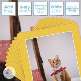 img 3 attached to 📸 Mat Board Center, Pack of 10, 16x20 for 12x16 Photo Picture Mats - Acid-Free, 4-ply Thickness, White Core - for Pictures, Photos, Framing, Vibrant Yellow