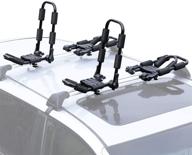 🚣 leader accessories folding kayak rack set - j bar car roof rack for canoe, surf board, sup | mount on suv, car, and truck crossbar | includes tie down straps (4 pcs) logo