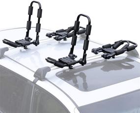img 4 attached to 🚣 Leader Accessories Folding Kayak Rack Set - J Bar Car Roof Rack for Canoe, Surf Board, SUP | Mount on SUV, Car, and Truck Crossbar | Includes Tie Down Straps (4 PCS)