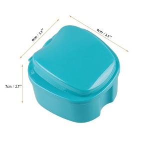 img 4 attached to 🦷 Denture Storage Case with Strainer - Coolrunner Denture Bath Box for False Teeth, Retainer Cleaning and Travel (Green)