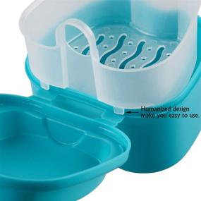 img 1 attached to 🦷 Denture Storage Case with Strainer - Coolrunner Denture Bath Box for False Teeth, Retainer Cleaning and Travel (Green)