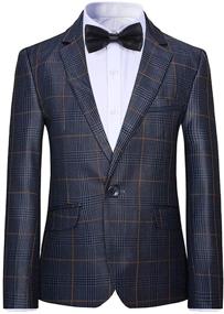 img 3 attached to 👔 Wedding Boys 4-Piece Formal Dress Set: Plaid Suit Blazer, Vest, Pants, and Bowtie