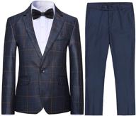 👔 wedding boys 4-piece formal dress set: plaid suit blazer, vest, pants, and bowtie logo