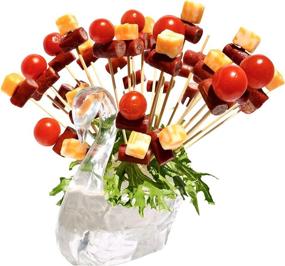 img 3 attached to Sway-Oh, Skewer Food Server, The Elegant Swan Set with 100 Premium Bamboo Skewers