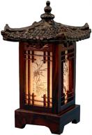 authentic korean handcrafted window design wood lamp: exquisite asian oriental table light for bedroom décor - house логотип