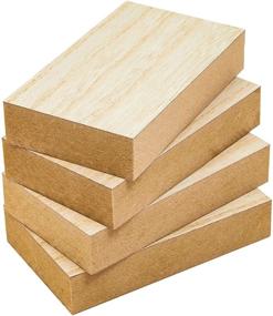 img 4 attached to 1 Inch Thick Wooden Blocks for Crafts - Unfinished Wood Rectangles (5 x 3 In, 4 Pack)