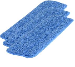 img 4 attached to Microfiber Wholesale 18 inch Microfiber Mop Pads: Machine-Washable, Reusable + Refillable Wet Mop Heads (3 Pack) for Any Flat Mop System