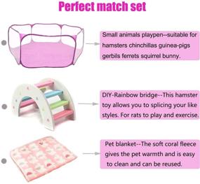 img 1 attached to 🐹 Large Foldable Hamster Playpen with Mat - Breathable and Transparent Guinea Pig Cage Fence, Indoor/Outdoor Exercise Playpen for Small Animals like Gerbils, Chinchillas, Hedgehogs, Rats