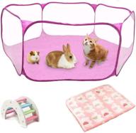 🐹 large foldable hamster playpen with mat - breathable and transparent guinea pig cage fence, indoor/outdoor exercise playpen for small animals like gerbils, chinchillas, hedgehogs, rats logo