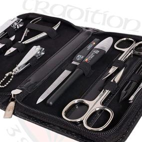 img 2 attached to 💅 Professional 10 Piece Manicure Pedicure Grooming Kit by 3 Swords Germany - Complete Nail Care Set with Scissors, Clippers, and Leather Case - Perfect Gift in a Stylish Box (00286)