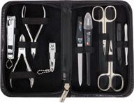 💅 professional 10 piece manicure pedicure grooming kit by 3 swords germany - complete nail care set with scissors, clippers, and leather case - perfect gift in a stylish box (00286) logo