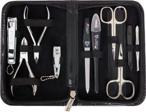 img 4 attached to 💅 Professional 10 Piece Manicure Pedicure Grooming Kit by 3 Swords Germany - Complete Nail Care Set with Scissors, Clippers, and Leather Case - Perfect Gift in a Stylish Box (00286)