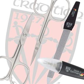 img 1 attached to 💅 Professional 10 Piece Manicure Pedicure Grooming Kit by 3 Swords Germany - Complete Nail Care Set with Scissors, Clippers, and Leather Case - Perfect Gift in a Stylish Box (00286)